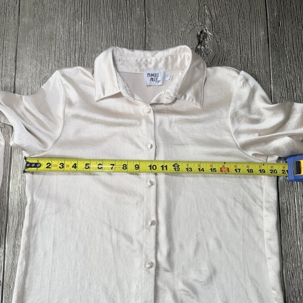 PRINCESS POLLY Vintage Vibes Shirt Champagne Size 4 - Picture 6 of 10